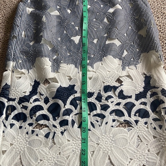 J.O.A navy white laser cut skirt - Picture 5 of 6